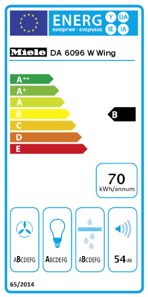 ZIDNA NAPA MIELE DA 6096 W Wing clst s bijelim staklom