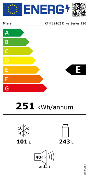 HLADNJAK SA ZAMRZIVAČEM MIELE KFN 29162 D ws Series 120