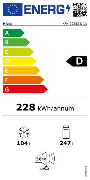 HLADNJAK SA ZAMRZIVAČEM MIELE KFN 29283 D bb